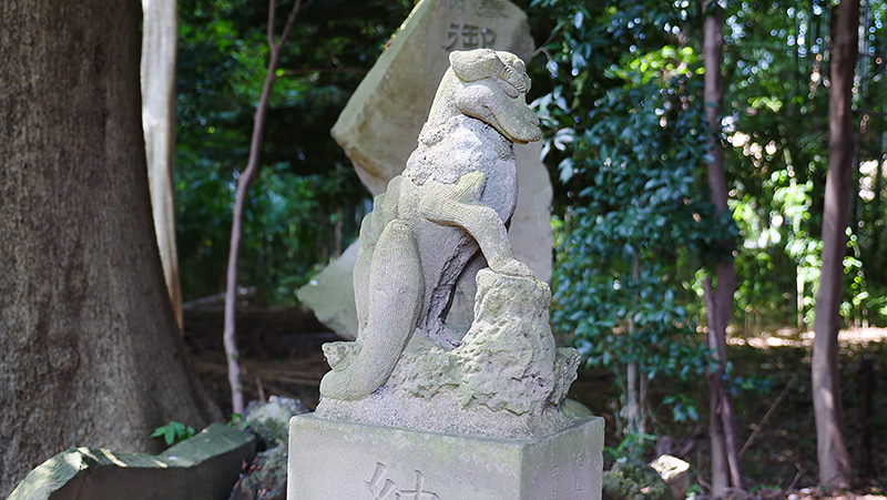 これはオオカミの狛犬（東京練馬区・八坂神社） 