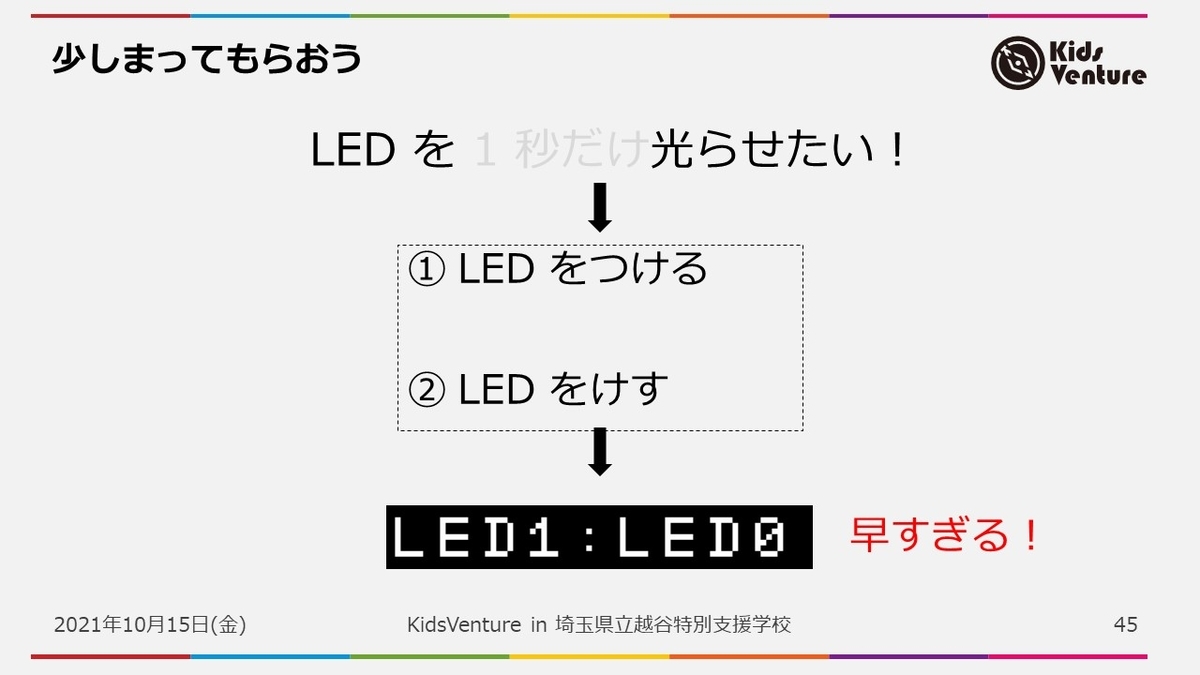 LEDを”1秒だけ”光らせたい