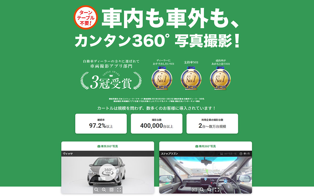 カートル ｜自動車専用360°写真撮影サービス